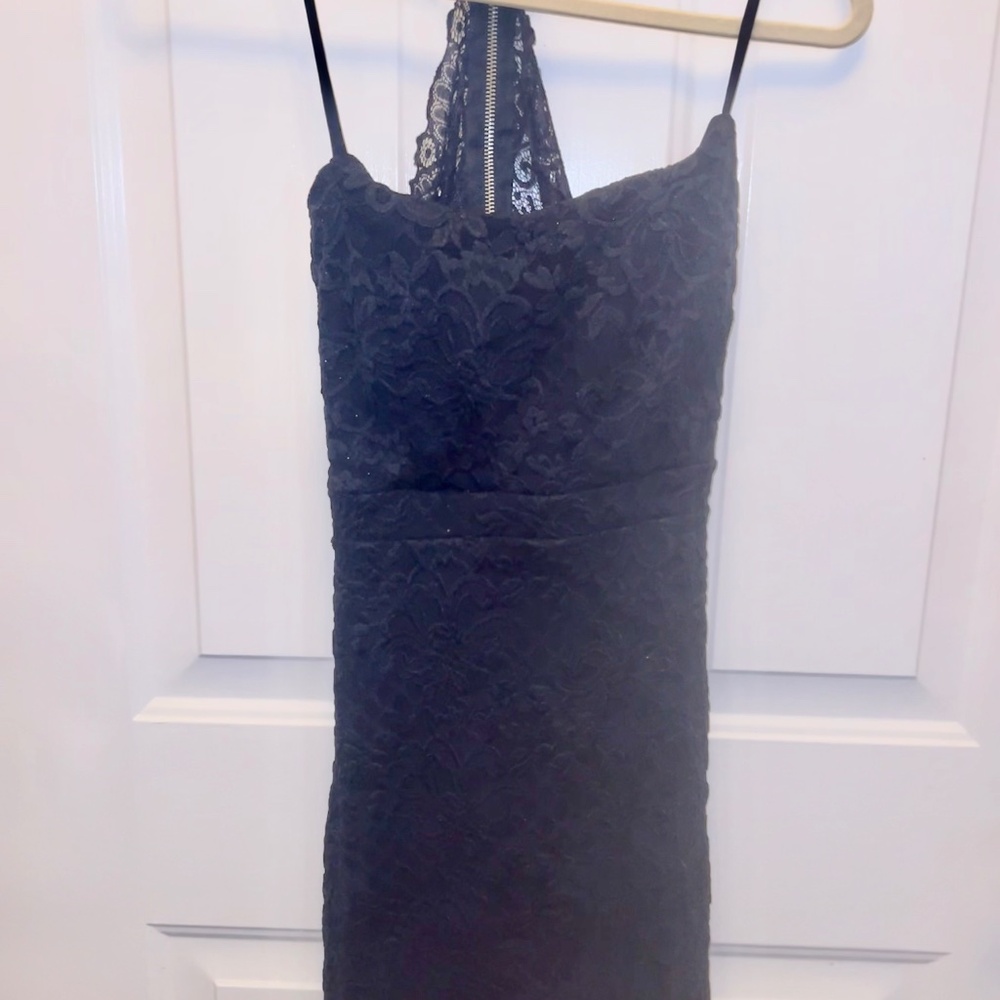 Emerald Sundae Lace Embroidery Style Bodycon Dress Navy Blue